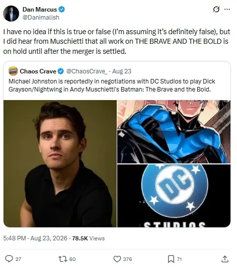 James Gunn nega pausa no desenvolvimento do filme Batman no DC Universe