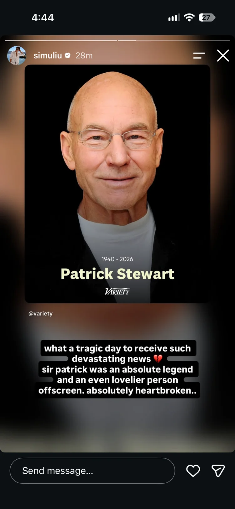 Patrick Stewart, ícone de Star Trek e X-Men, morre aos 86 anos
